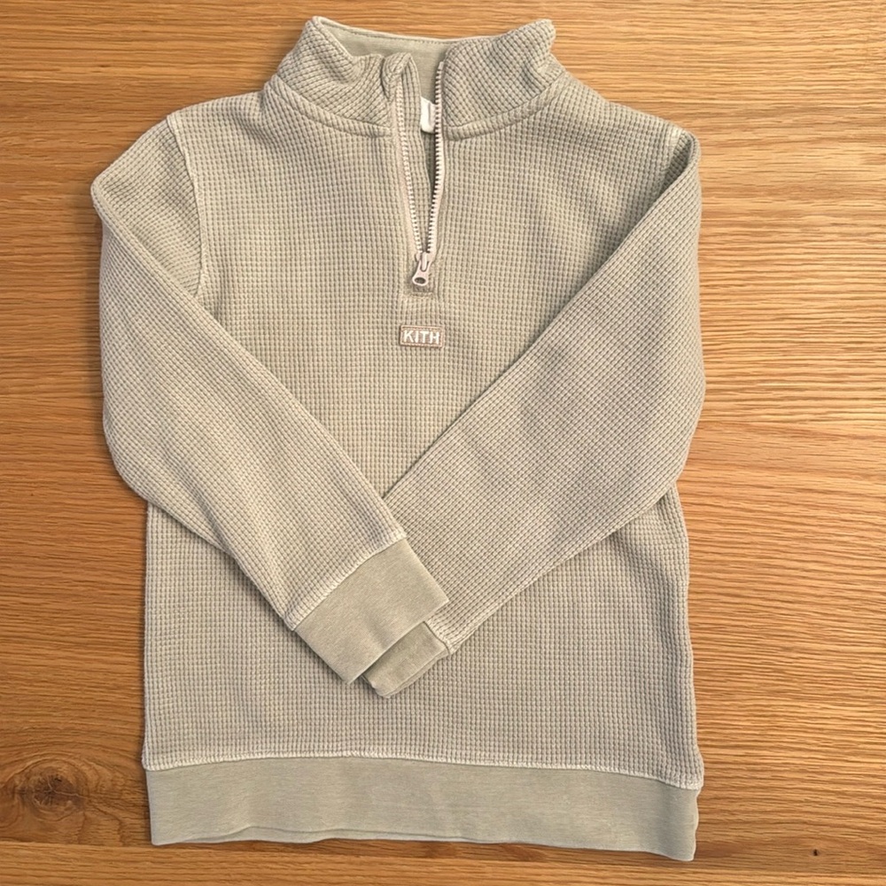 Kith Kids waffle quarter zip
